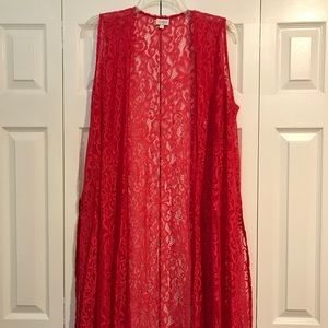 Hot Pink Lace L LuLaroe Joy Cover Up